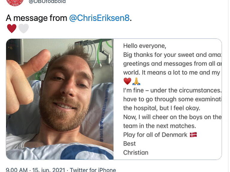 Eriksen bekommt Defibrillator eingesetzt